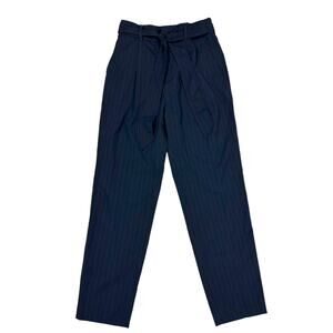 Gap Tie Belted Pinstripe Navy Dress Pants